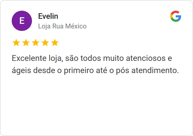 Avaliação 5 estrelas de cliente no Google