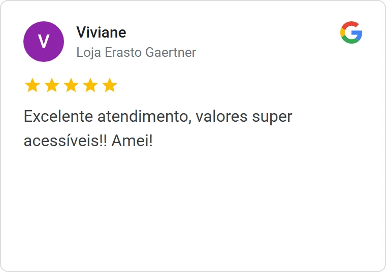 Avaliação 5 estrelas de cliente no Google